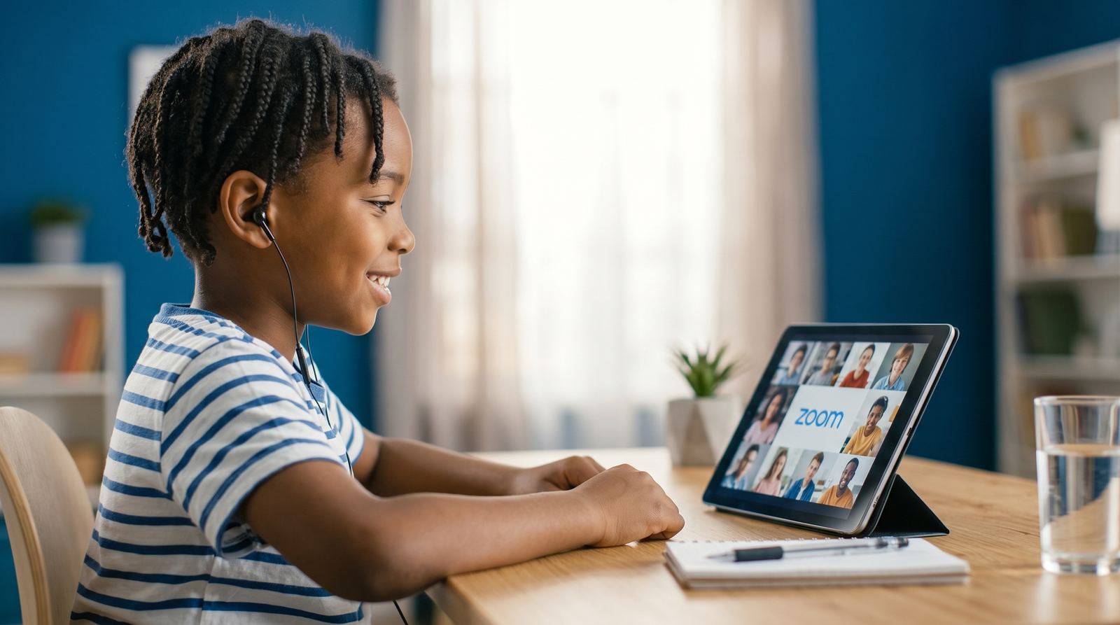 Learner attending a live online maths class