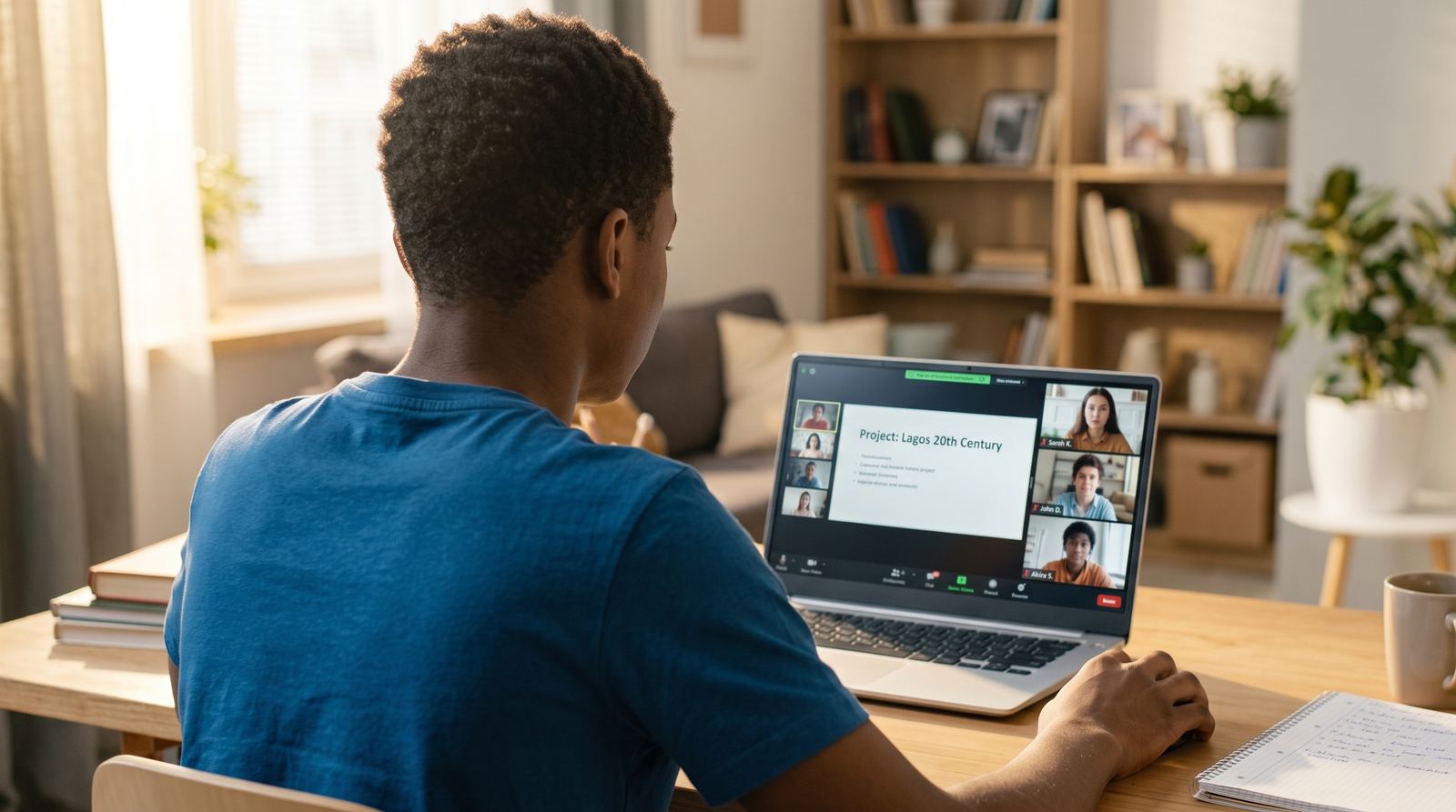 Learner reviewing a recorded maths lesson